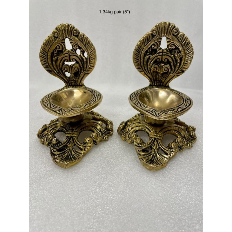 Beautiful Design Brass Deepa Pair