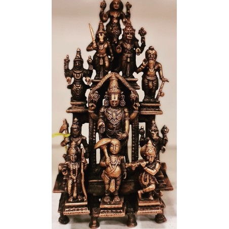 Dashavatara with Lord Venkateshwara Copper Statue