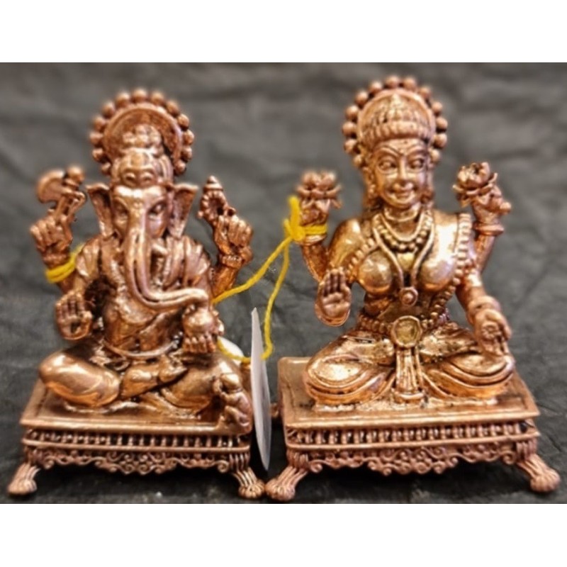 Ganesha Lakshmi Copper Statue