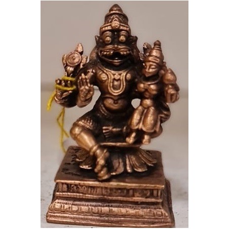 Lakshmi Narasimha on Peeta Copper Statue