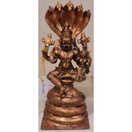 Lakshmi Narasimha on Shesha Naga Copper Statue