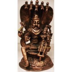 Laxmi Narasimha with Sheshanaga Copper Statue