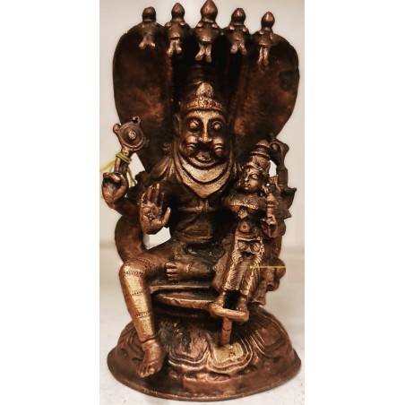 Laxmi Narasimha with Sheshanaga Copper Statue