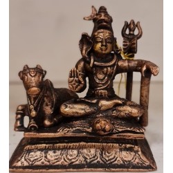 Nandhi With Lord Shiva Copper Statue