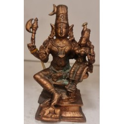 Shiva Parvathi Copper Statue