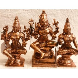 Gange Gowri with Shiva Copper Statue