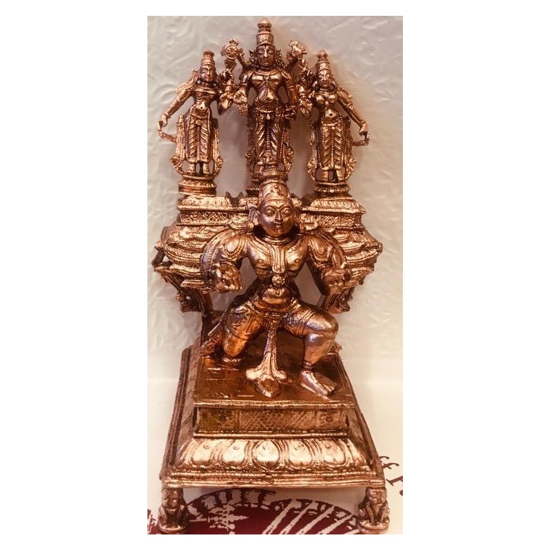 Sridevi Bhudevi and Vishnu on Garuda Copper Statue