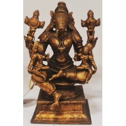 Varaha with Lakshmi and Bhudevi Copper Statue