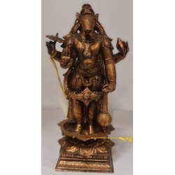 Varaha with Shanka Chakra and Mace Copper Statue