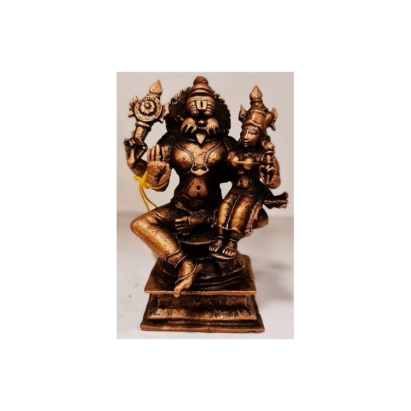 Ugra Narasimha with Sree Lakshmi Copper Statue