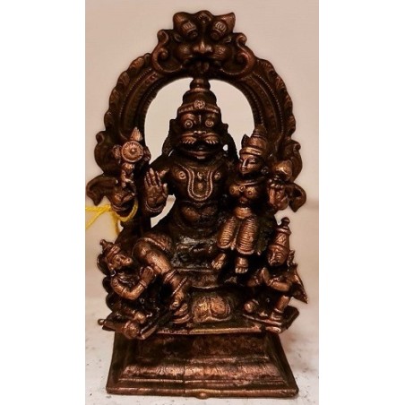 Ugra Narasimha with Lakshmi Garuda Hanuman and Prabhavali Copper Statue