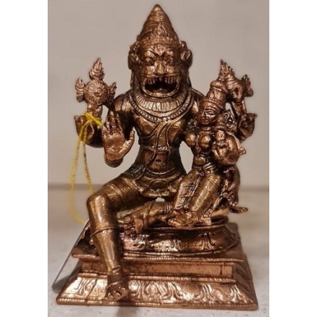 Ugra Narasimha with Sree Lakshmi Copper Statue