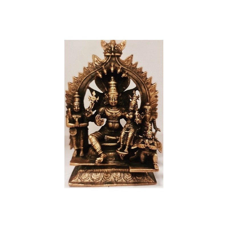 Vishnu Lakshmi with Garuda and Saint Copper Statue