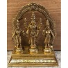 8 Inches Height Lord Vishnu with Sridevi Bhudevi Brass Statue