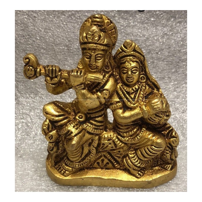 Krishna Rukmini Brass Statue