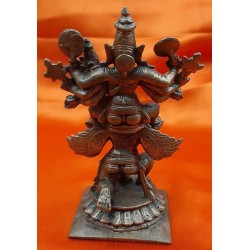 Sri Vishnu and Lakshmi on Garuda Copper Statue