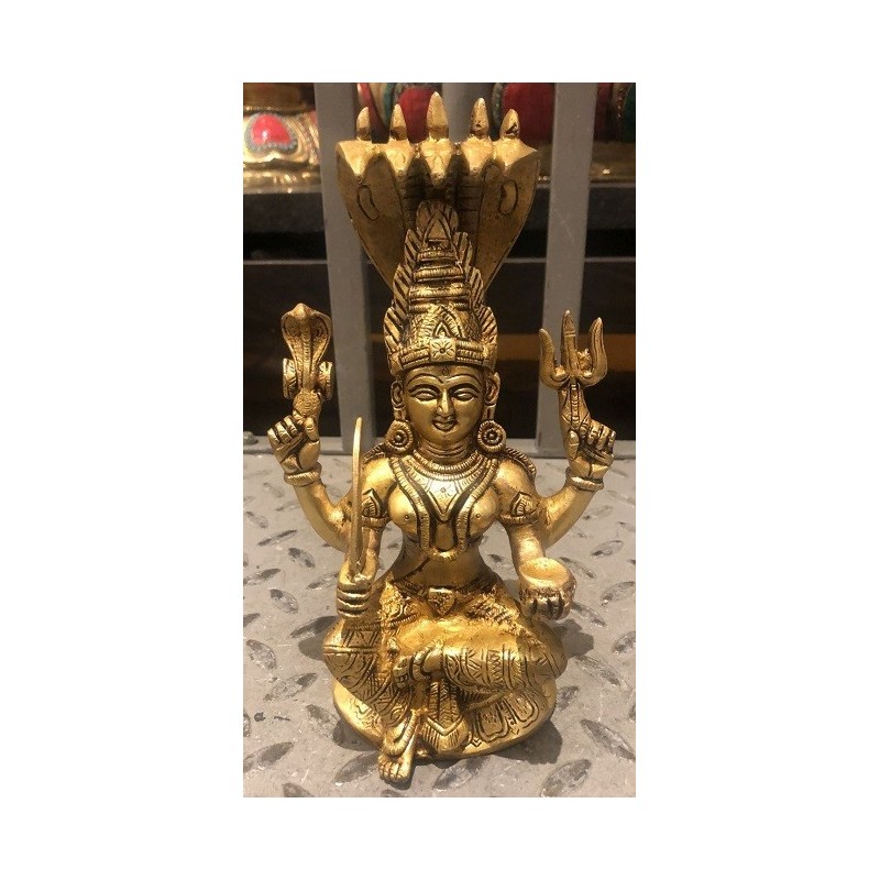 10 Inches Height Chowdeshwari (Mariyamma) Brass Statue