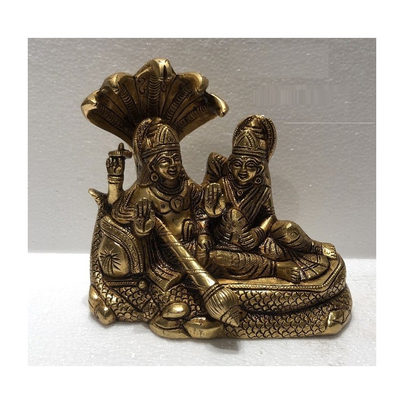 Sri Vishnu with Lakshmi Brass Statue