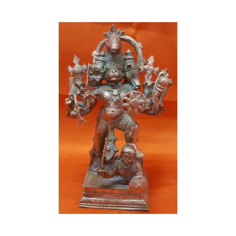 Standing Panchamukhi Hanuman Copper Statue