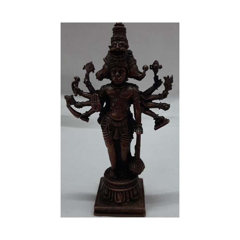 Standing Panchamukhi Anjaneya copper statue