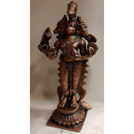 Panchamukhi Standing Hanuman Copper Statue