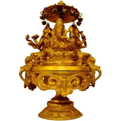 Lakshmi, Saraswathi, Ganesh - Rotating Brass 