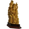 Shiva, Parvathi, Ganesha Wood Statue