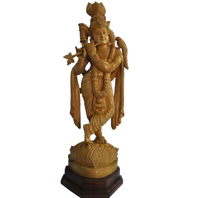 krishna Wooden Statue